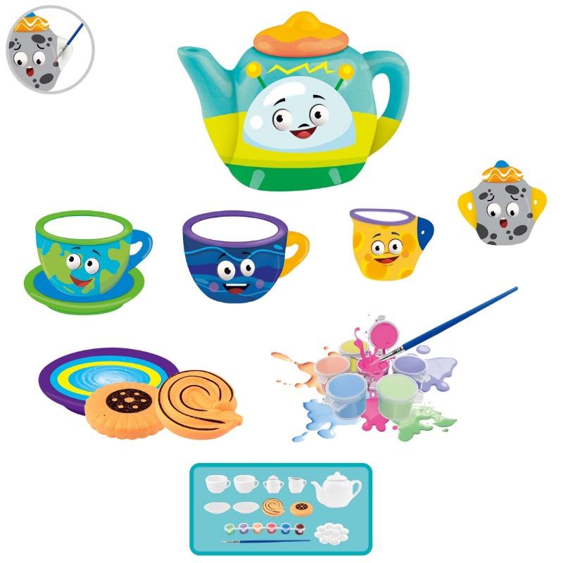 DIY Color Painting Space Tea Set