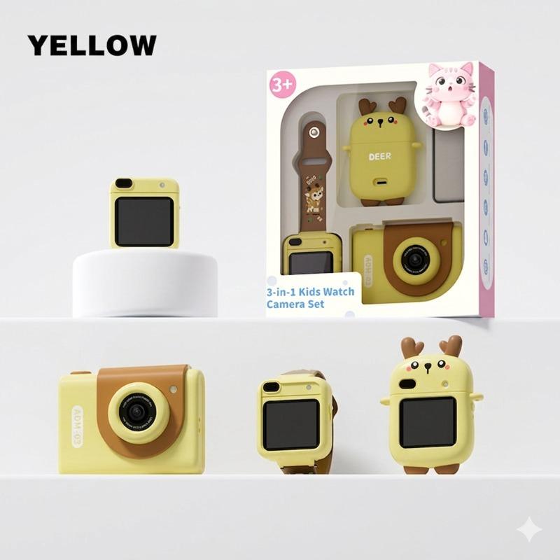 3 In 1 Kids Watch Camera Set - Yellow