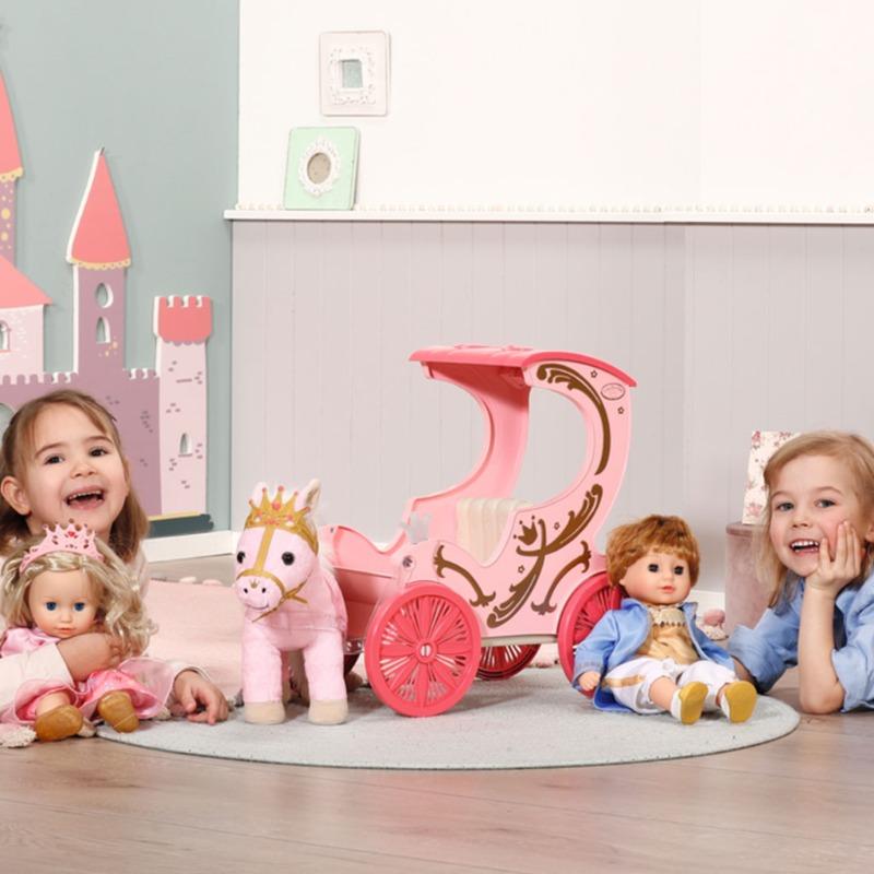 بيبي أنابيل - عربة سحب الدمية مع المهر الوردي