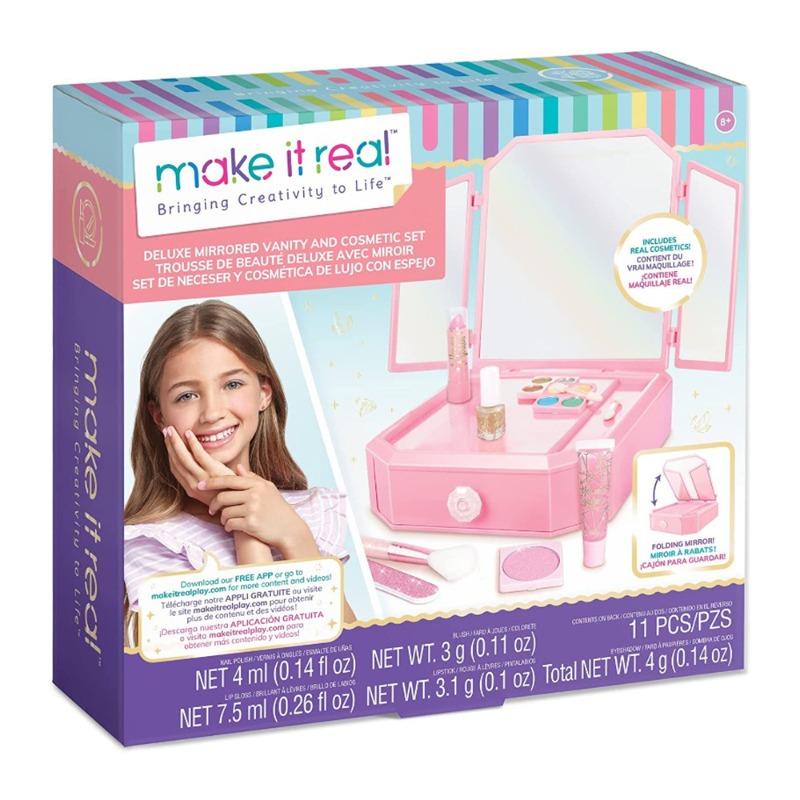 Make It Real Deluxe Light Up Mirrored Vanity and Cosmetic Set