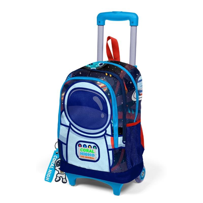 Coral High Kids Trolley School Backpack Astronaut Patterned Blue