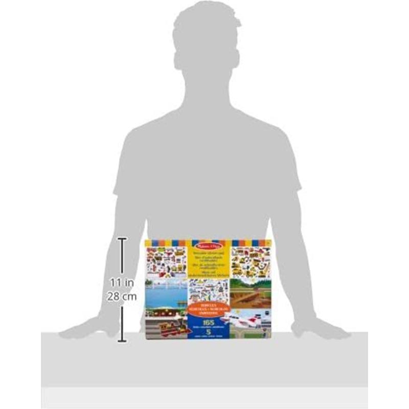 ميليسا آند دوج - لوحة لاصقة قابلة لإعادة الاستخدام تصميم وسائل النقل 165 قطعة