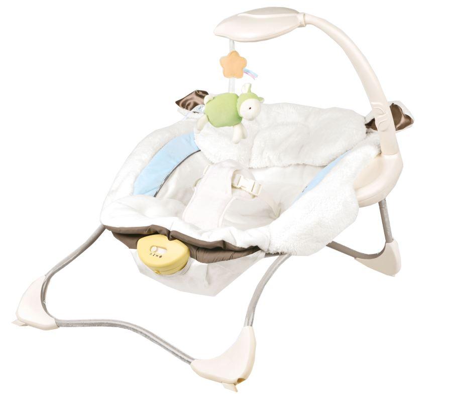 بيبي لوف - كرسي هزاز للأطفال بموسيقى لون أبيض