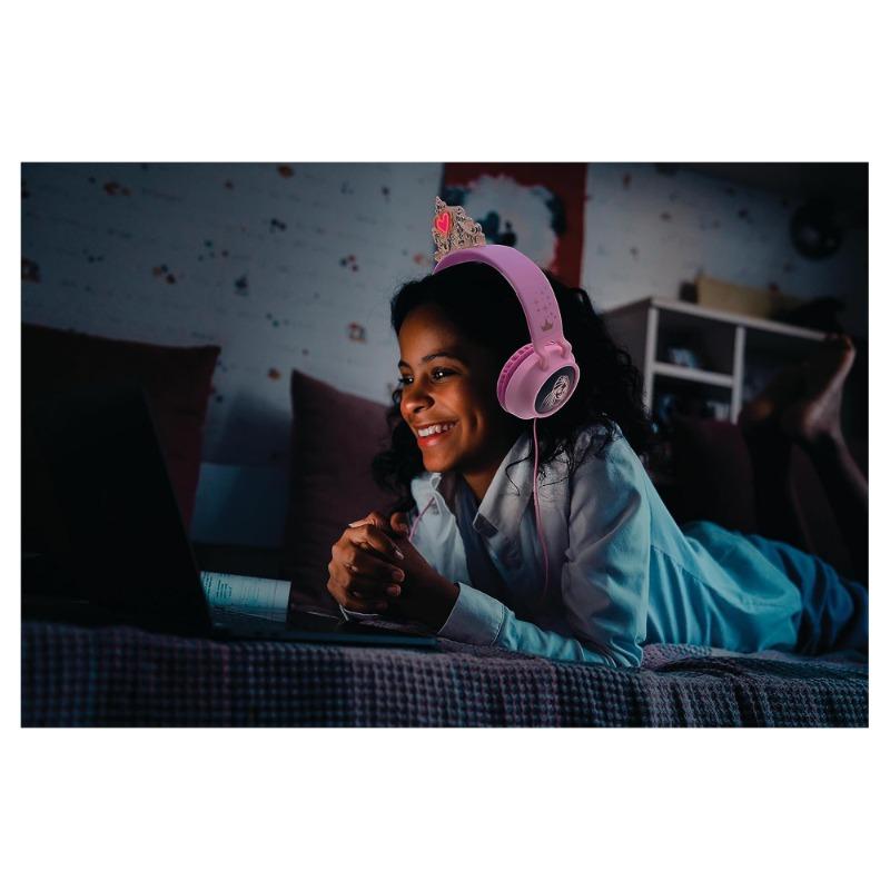 ديزني - سماعة رأس لاسلكية برسومات أميرات ديزني مع الأضواء