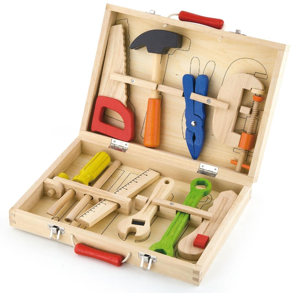 VIGA Wooden Tool Box -10 Pcs