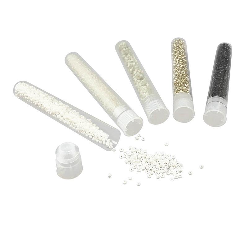Buki Bead Tubes - Silver/White