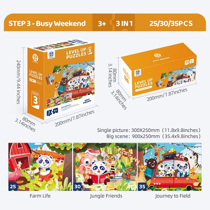 Level Up Puzzles Step 3 - Busy Weekend 3 In 1