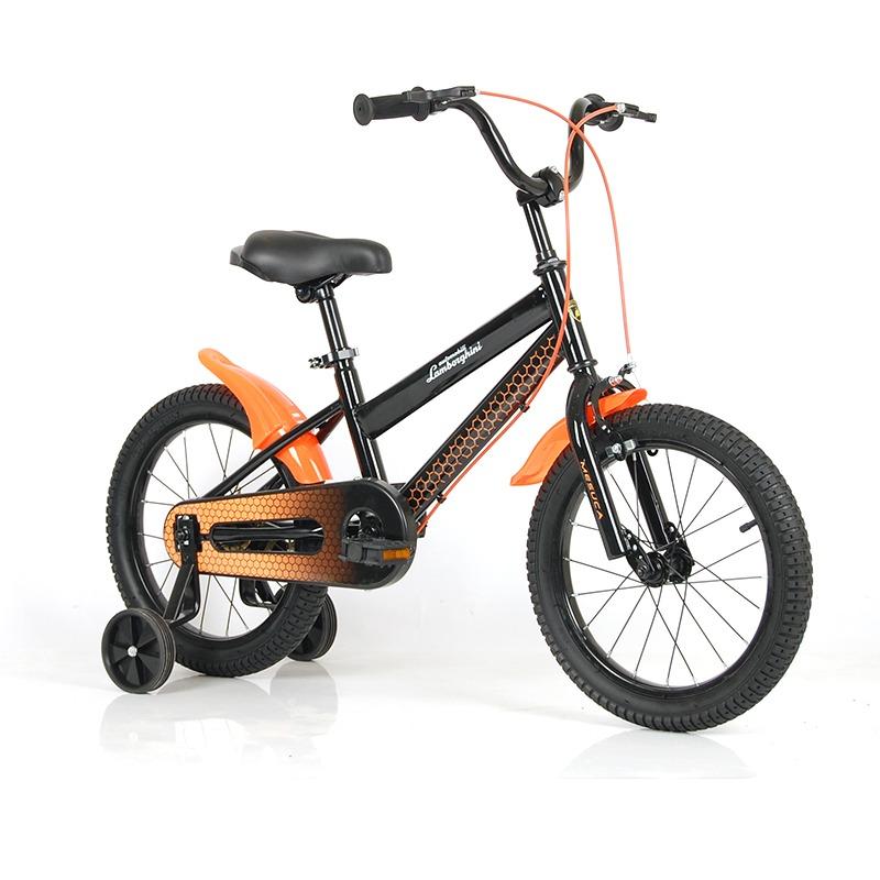 لامبورغيني - دراجة أطفال مقاس 12 إنش- لون برتقالي وأسود