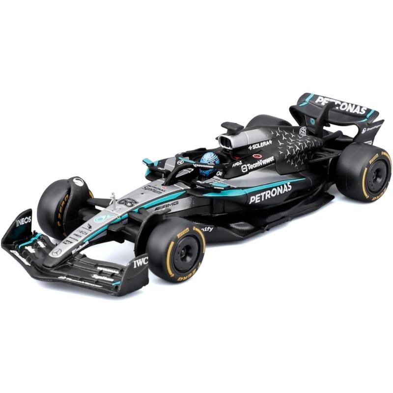 Bburago Mercedes W16 F1 George Russell Model with Helmet & Display Base
