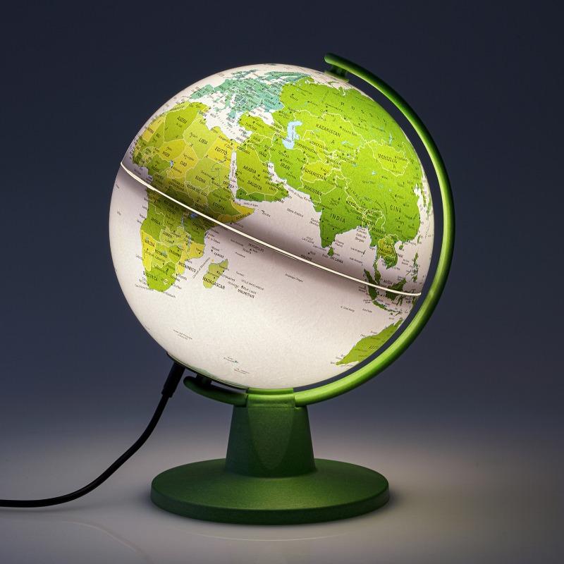 Tecnodidattica Luce Green Illuminated And Revolving Globe