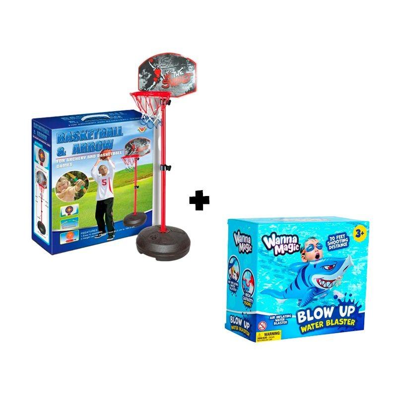 Sanjiao Basketball and Arrows Set + Shark Water Gun (Blue)