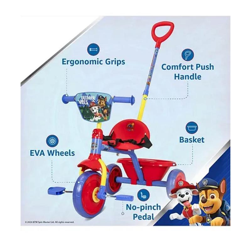 Spartan Paw Patrol Tricycle with Push Handle