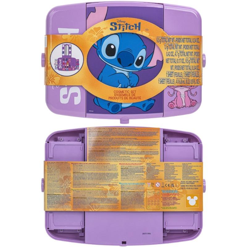 Disney Stitch Light-Up Cosmetic Vanity Set with Lip Gloss, Eyeshadow & Cheek Shimmers for Kids