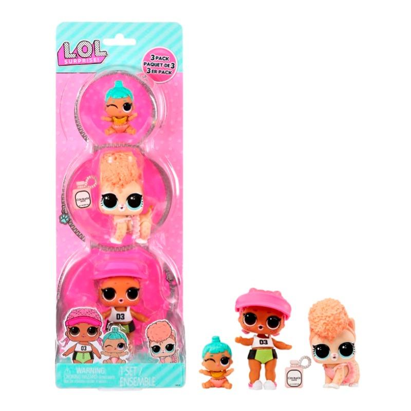 لول سربرايز - مجموعة الدمى 3 قطع - سبايك + كاوردلي كيتي + ليل جيني