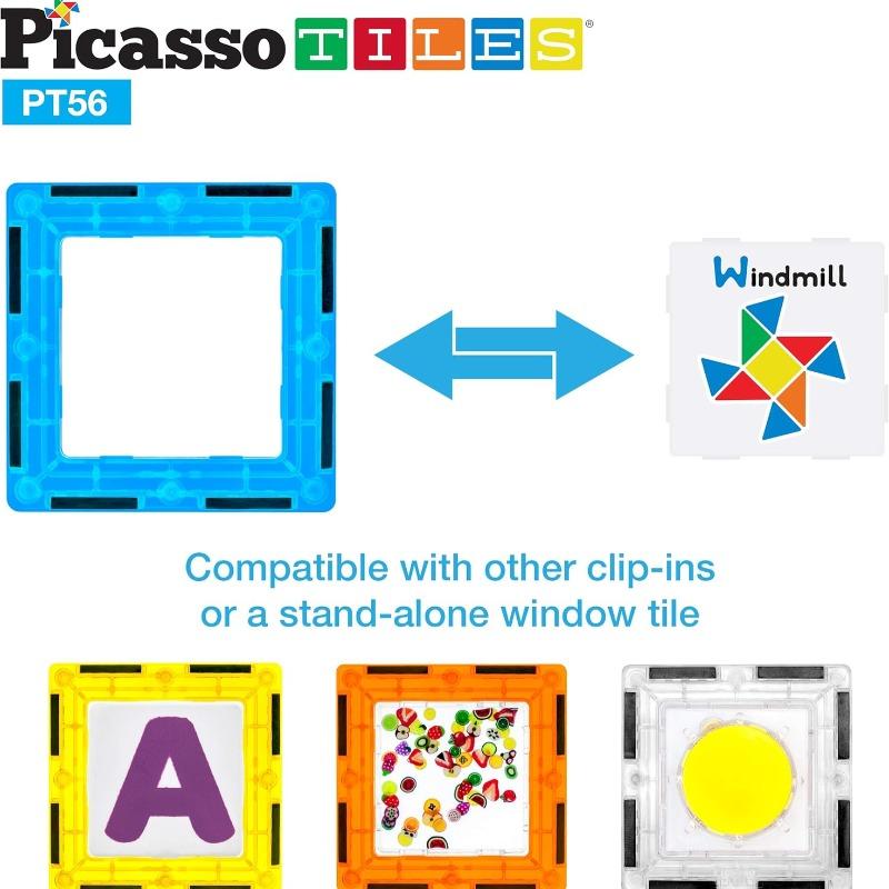 مجموعة البلاط المغناطيسي مع التروس الإبداعية ٥٦ قطعة