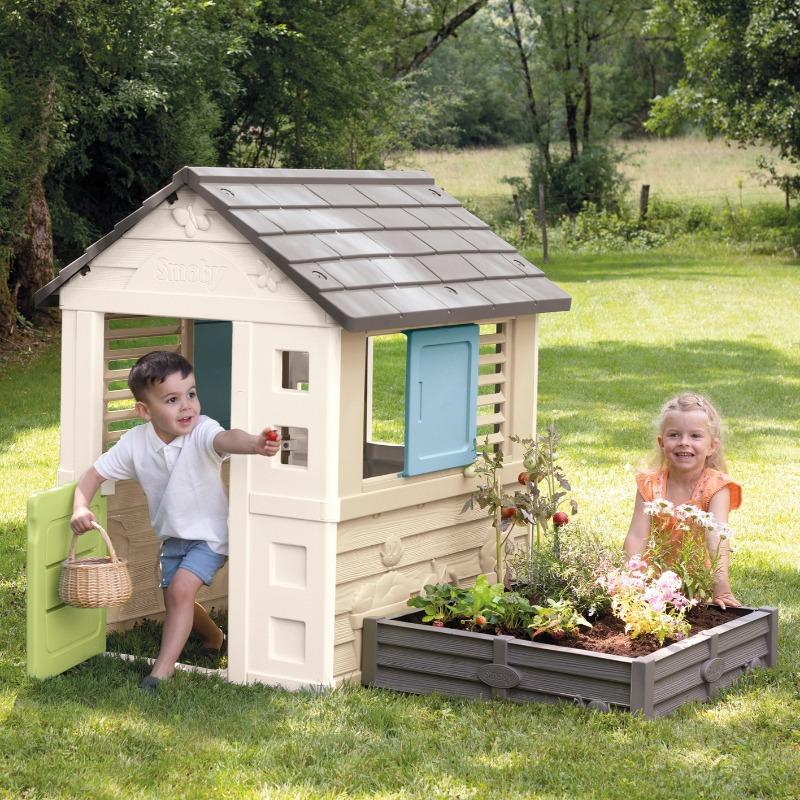 Smoby Life Square Playhouse with Sandbox and 2-in-1 Planting