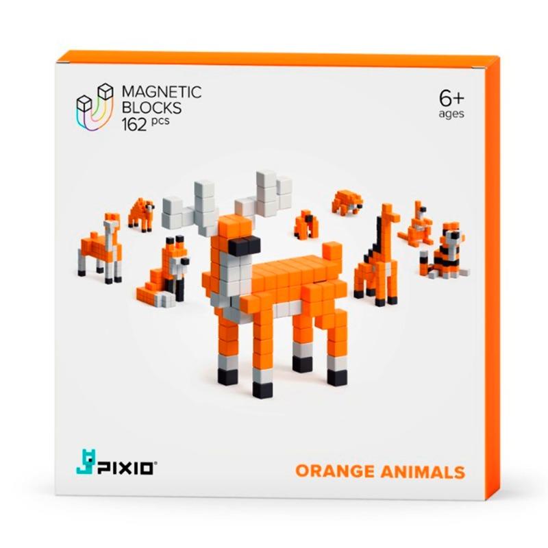 PIXIO Orange Animals - 162 Magnetic blocks