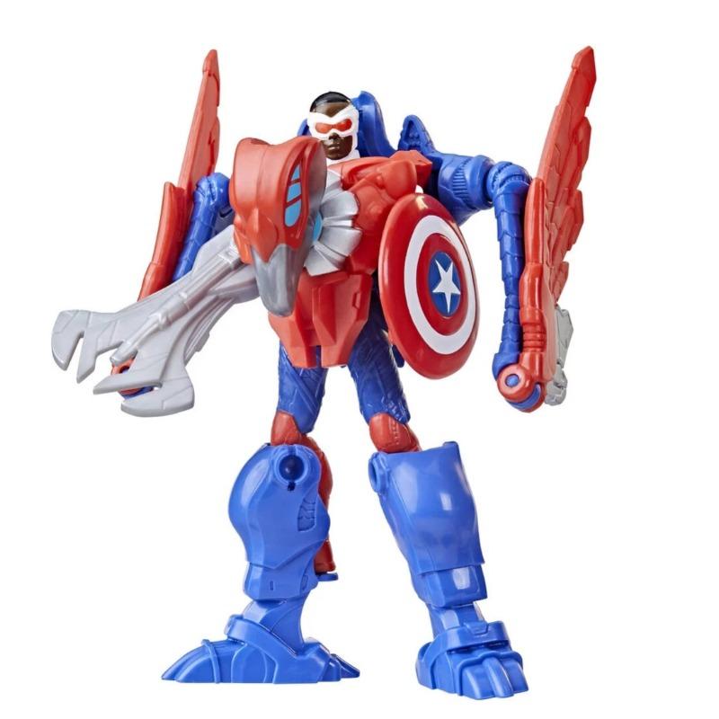 Marvel Mech Strike Mechasaurs Figure - Captain America & Redwing