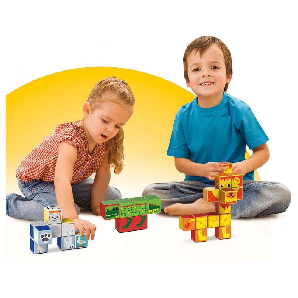 Geomag Magicube Printed Jungle Animals With Cards - 9 Pcs
