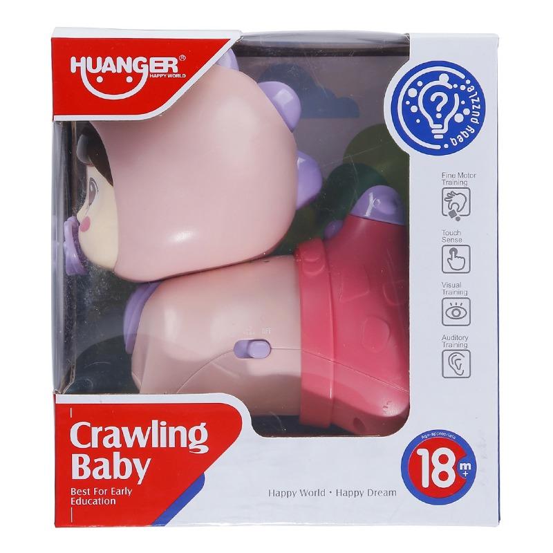 Huanger - Crawling Doll With Sound & Light - Pink