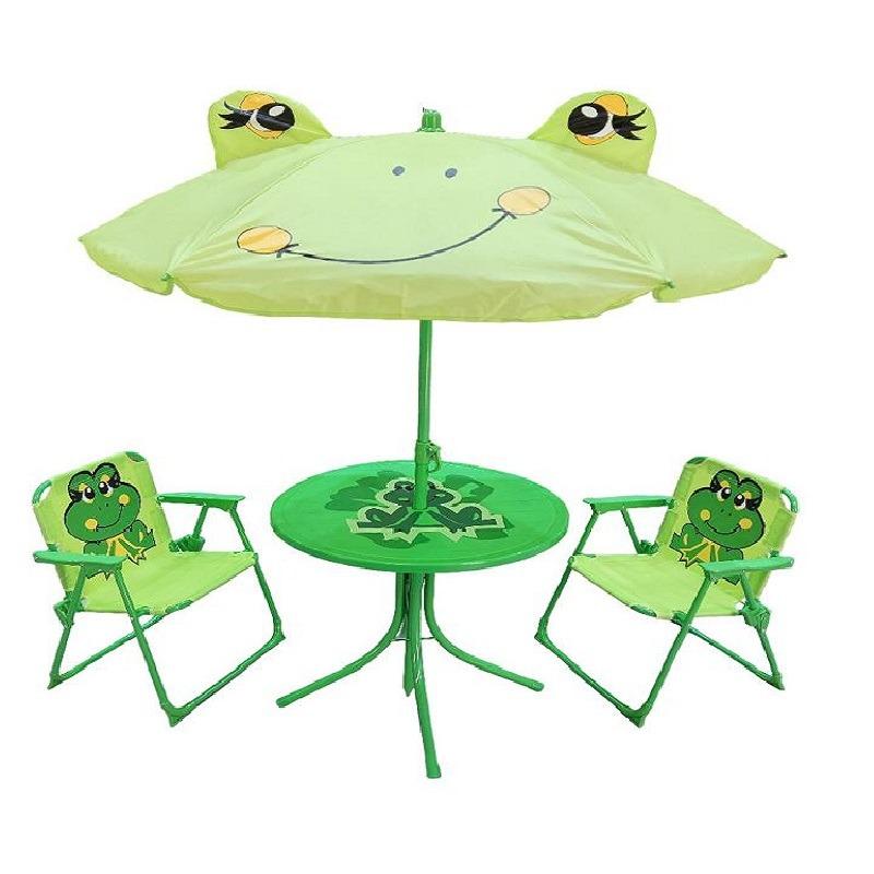 مجموعة كراسي مع طاولة و مظلة