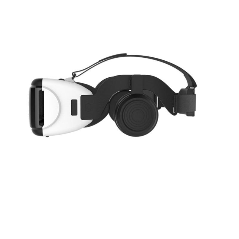 Vr Shinecon 3D Glasses Headset with Headphone - Black & White