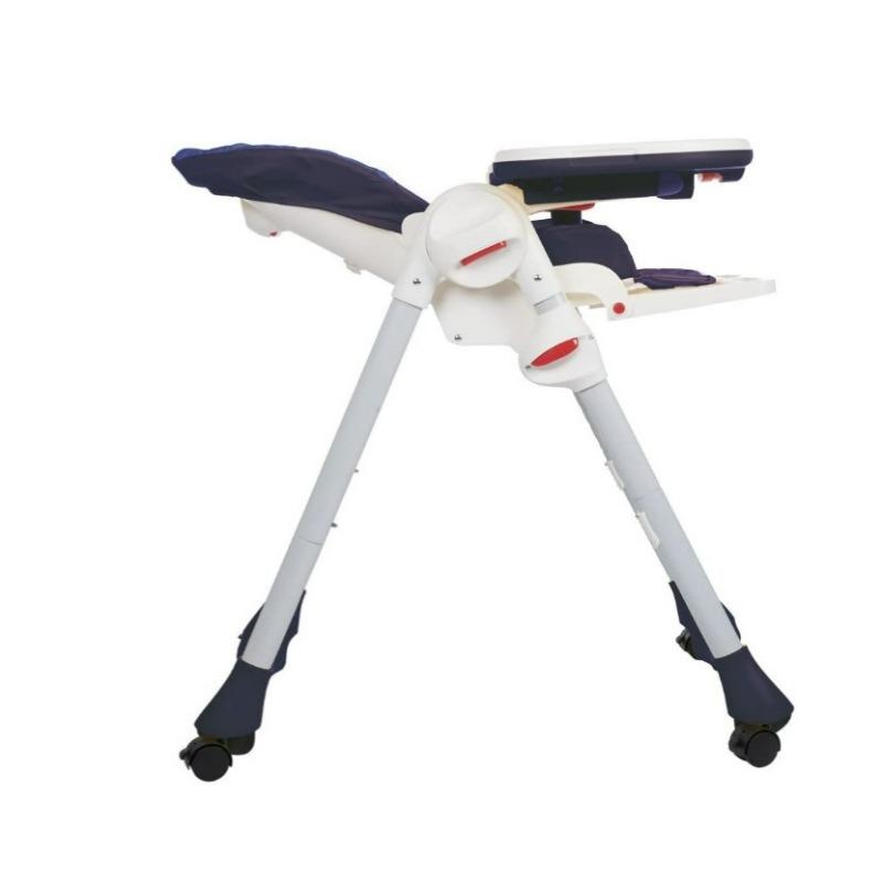 Chicco - Polly Easy High Feeding chair, 4 Wheels - Marine