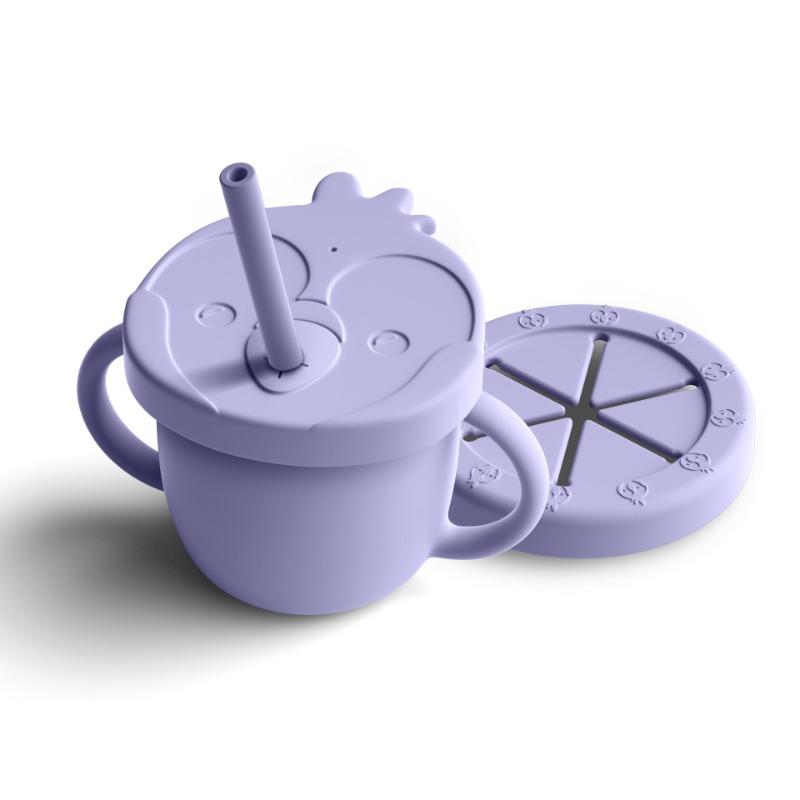 بيمبلي - طقم كوب سيليكون بماصة 4 قطع لون بنفسجي