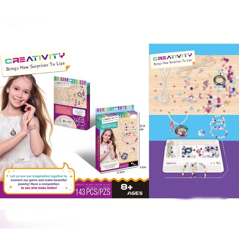 مجموعة حرفية على شكل قلادة حورية البحر الملونة