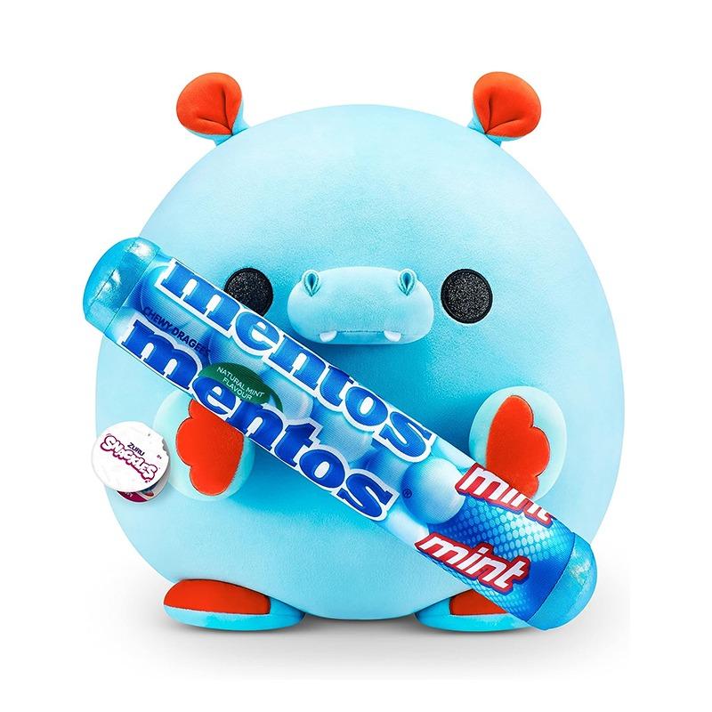 Snackles Medium - Hippo Holding Plush Mentos Mint Flavour