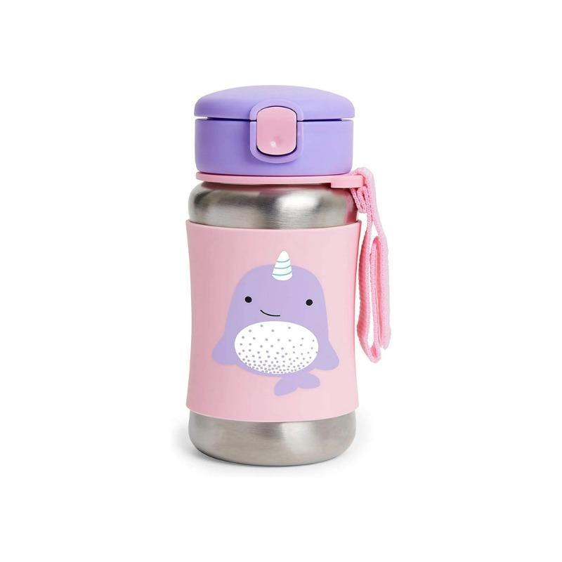 Zoo Stainless Steel Straw Bottle Narwhal