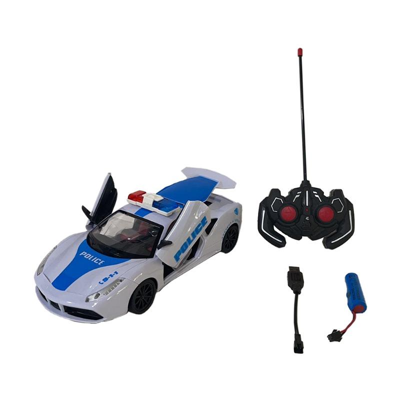 سيارة سباق رياضية للشرطة بمقياس 1:16 مع إضاءة
