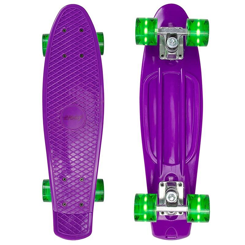 زيجي - لوح تزلج مضيء 22 ليد لون بنفسجي و اخضر