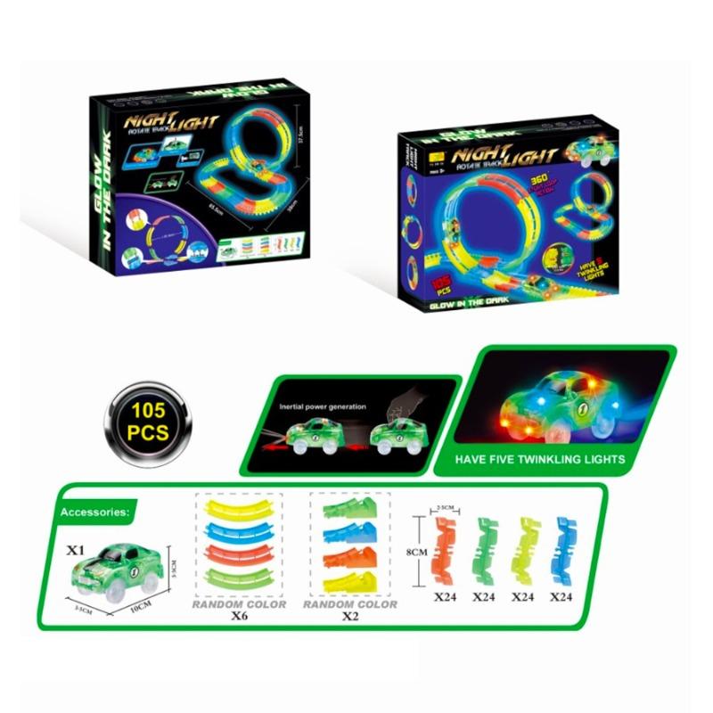 Night Race Track Light - 105 Pcs