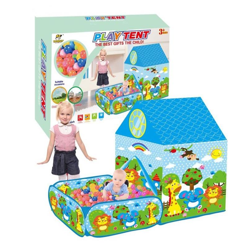 بيبي سيت - خيمة لعب قابلة للطي 2 في 1 بتصميم الحيوانات مع 50 كرة