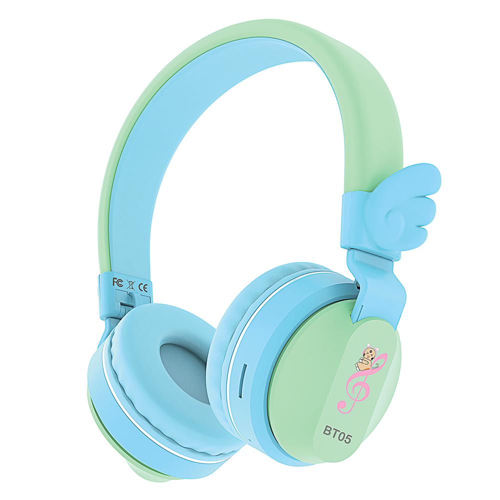 Riwbox Angle Wings Bluetooth Headphones Blue Green