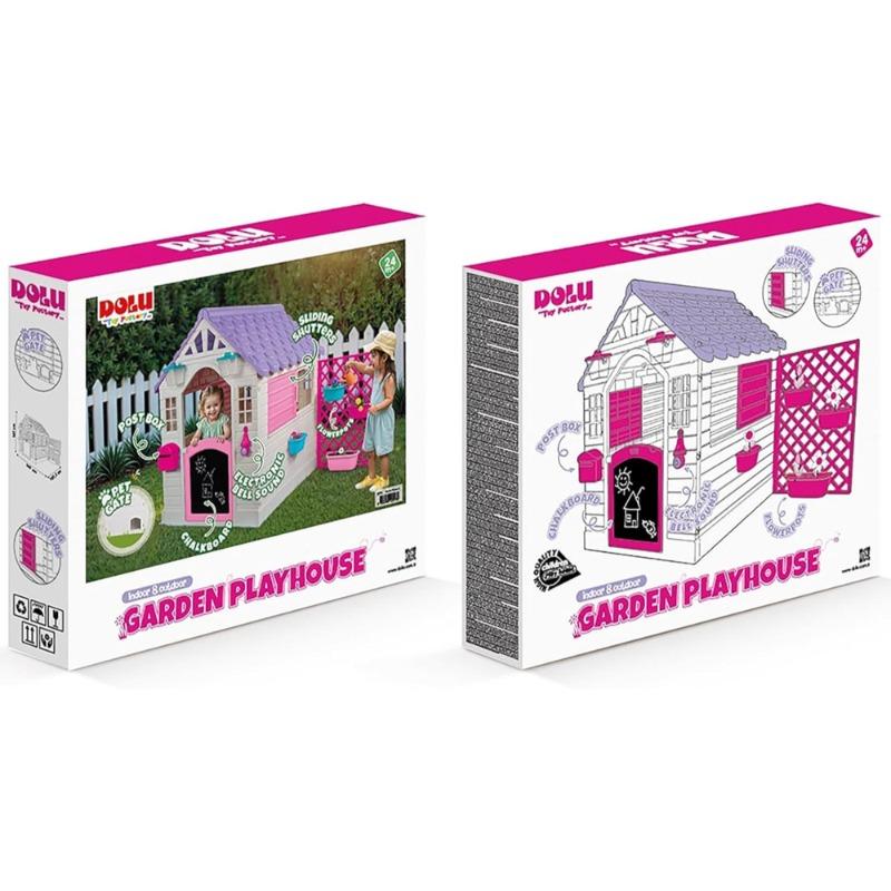 Garden Fairytale Playhouse with Pink Fence