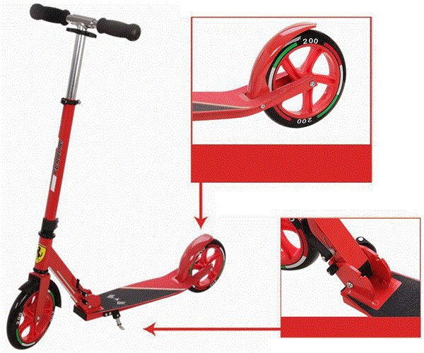 فيراري - سكوتر بعجلتين - لون أحمر