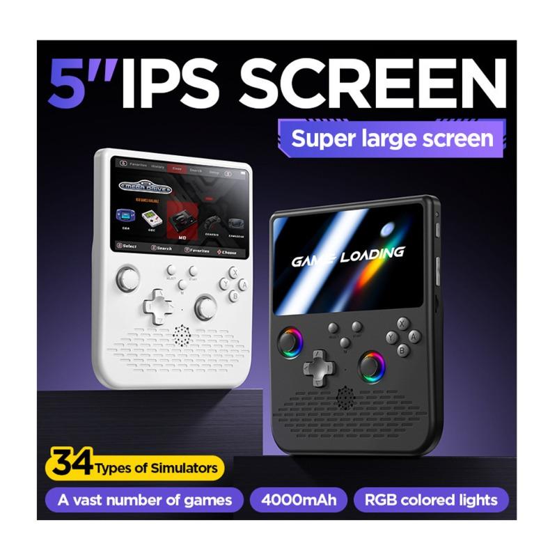 Portable Gaming Device With a 5-inch Screen and 64gb Memory Card - White