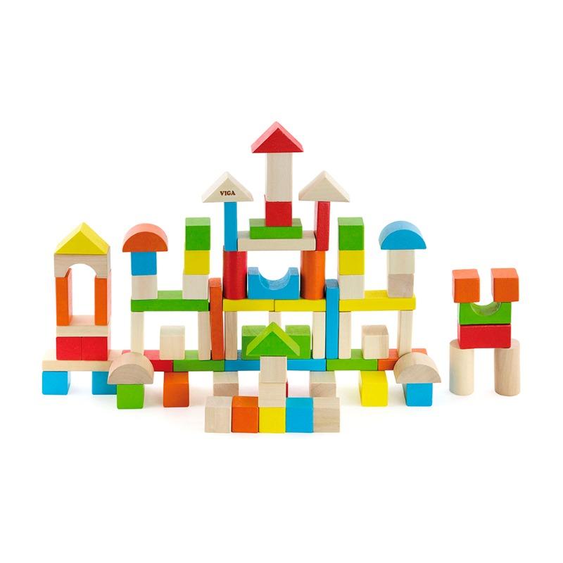 VIGA Wooden Blocks Playset - 80 Pcs