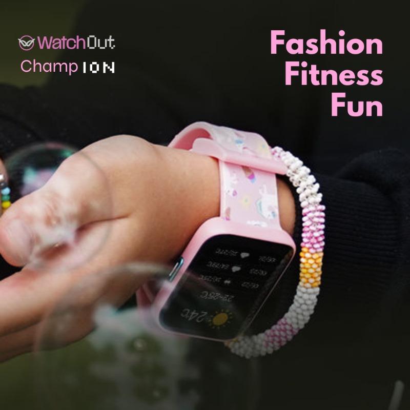 WatchOut Champion Kids & Teens Smartwatch with Habit Building, Heart Rate, Activity Track, 22 Sports Mode, Waterproof, Class Lock (Blush Pink)