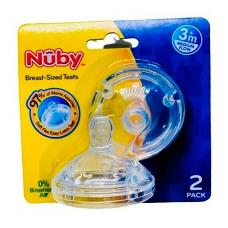 Nuby - Silicone Replacement Medium Flow Nipples - Pack of 2