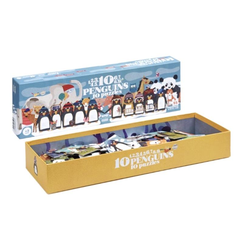 Londji - 10 Penguins Puzzles Set 55Pcs