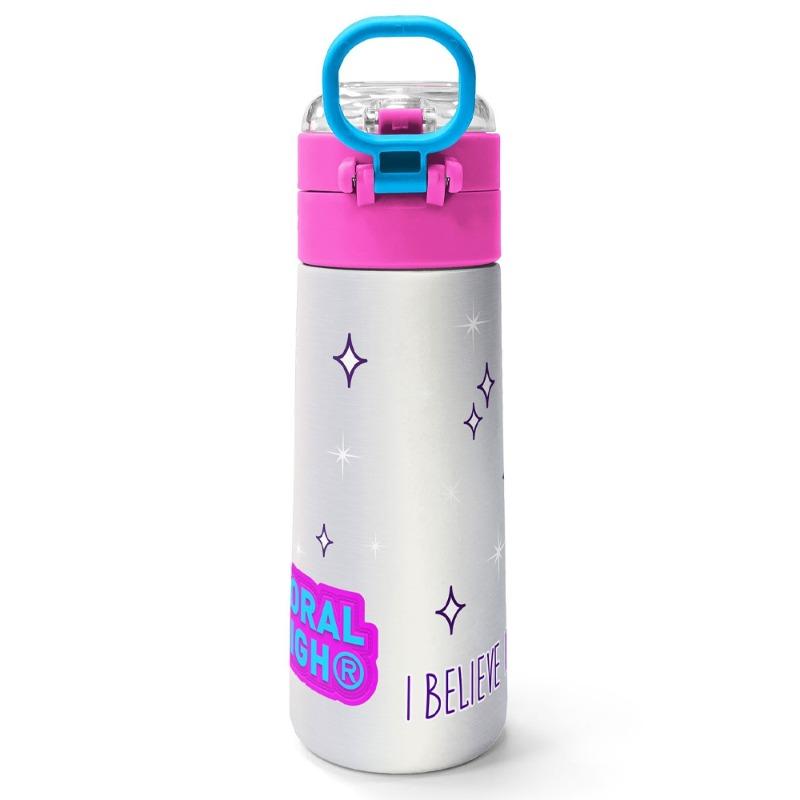 Coral High Kids Pink Silver Unicorn Pattern Stainless Steel Thermos with Straw 500ml