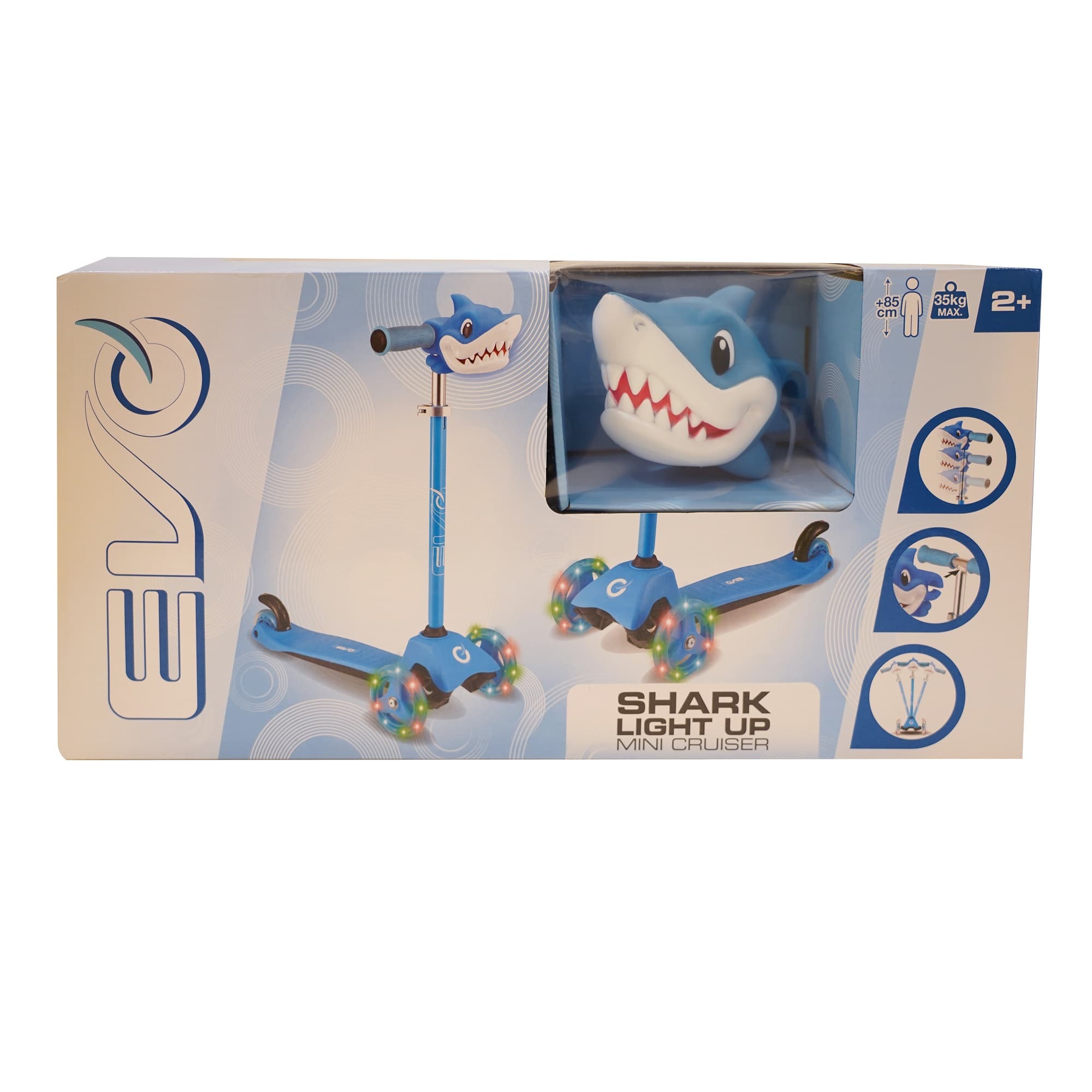 Evo Shark Light Up Mini Scooter - Blue