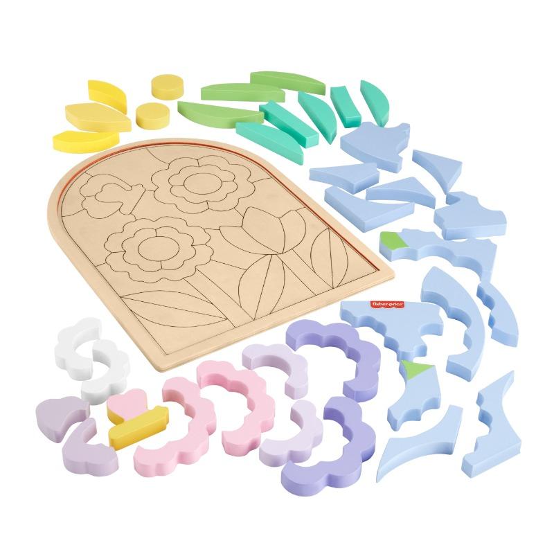 Fisher Price Wooden Flower Puzzle Blocks