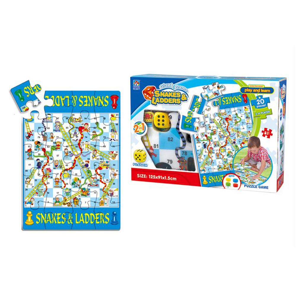 Family Time - 2-In-1 Snakes And Ladder Puzzle Game