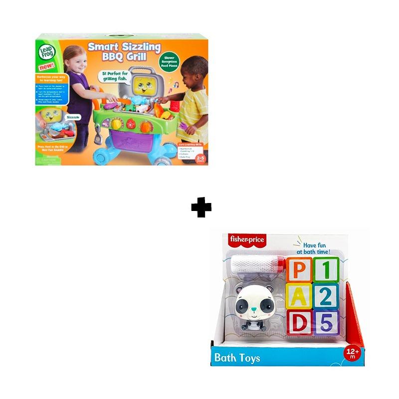 باقة تفاعل الأطفال (الشواية الذكية من لييب فروغ + حروف وأرقام وقت الاستحمام من فيشر برايس)