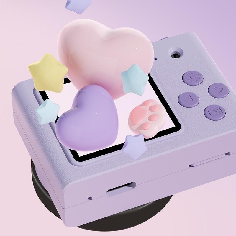 Gizzy A5 Mini Cartoon Pocket Camera - Purple Bear