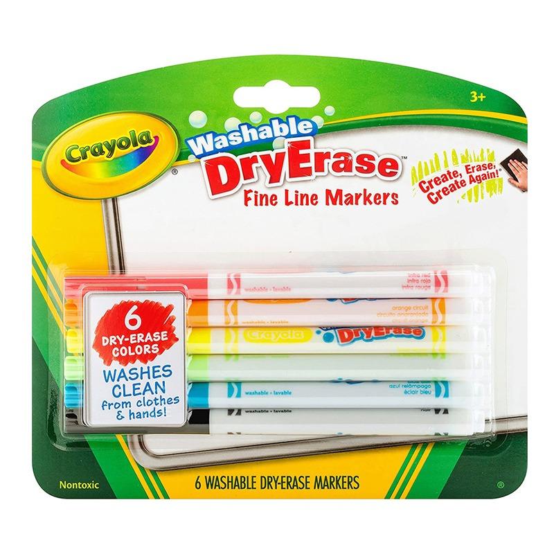 Crayola Dry Erase Fine Line Washable Markers 6 Ct